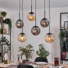 Gastor hanging light, globe light, pendant light Amber, Smoke-coloured, 6-light sources
