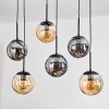 Gastor hanging light, globe light, pendant light Amber, Smoke-coloured, 6-light sources