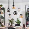 Gastor hanging light, globe light, pendant light Amber, clear, Smoke-coloured, 6-light sources