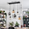 Gastor hanging light, globe light, pendant light Amber, clear, Smoke-coloured, 6-light sources