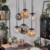 Gastor hanging light, globe light, pendant light Amber, clear, Smoke-coloured, 6-light sources