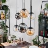 Gastor hanging light, globe light, pendant light Amber, clear, Smoke-coloured, 6-light sources