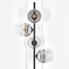 Ripoll floor lamp chrome, clear, Smoke-coloured, 4-light sources
