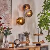 Ripoll globe light, wall light chrome, gold, coppery, Smoke-coloured, 3-light sources