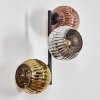Ripoll globe light, wall light chrome, gold, coppery, Smoke-coloured, 3-light sources