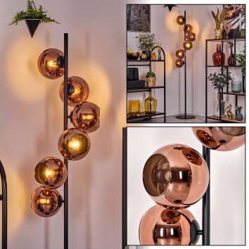 Koyoto floor lamp coppery, 6-light sources