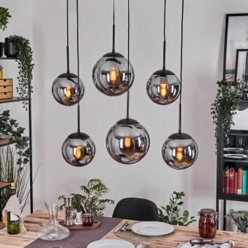Gastor hanging light, globe light, pendant light Smoke-coloured, 6-light sources