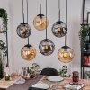 Gastor hanging light, globe light, pendant light Amber, Smoke-coloured, 6-light sources