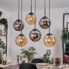 Gastor hanging light, globe light, pendant light Amber, Smoke-coloured, 6-light sources