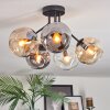 Ripoll ceiling light, globe light Amber, clear, Smoke-coloured, 5-light sources
