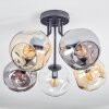 Ripoll ceiling light, globe light Amber, clear, Smoke-coloured, 5-light sources
