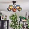 Ripoll ceiling light, globe light blue, green, coppery, 5-light sources