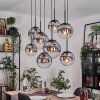 Gastor hanging light, globe light, pendant light clear, Smoke-coloured, 8-light sources