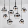 Gastor hanging light, globe light, pendant light clear, Smoke-coloured, 8-light sources