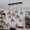 Gastor hanging light, globe light, pendant light clear, Smoke-coloured, 8-light sources