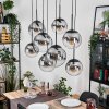 Gastor hanging light, globe light, pendant light clear, Smoke-coloured, 8-light sources
