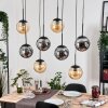 Gastor hanging light, globe light, pendant light Amber, Smoke-coloured, 8-light sources