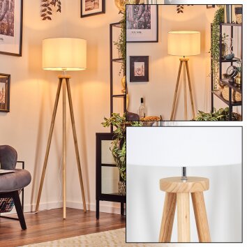 Soungou floor lamp chrome, Ecru, 1-light source