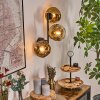 Ripoll globe light, wall light gold, clear, 3-light sources