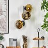 Ripoll globe light, wall light gold, clear, 3-light sources