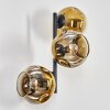 Ripoll globe light, wall light gold, clear, 3-light sources
