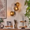 Ripoll globe light, wall light gold, clear, 3-light sources