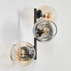 Koyoto globe light, wall light Amber, clear, Smoke-coloured, 3-light sources
