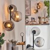 Koyoto globe light, wall light clear, Smoke-coloured, 3-light sources