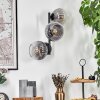 Koyoto globe light, wall light clear, Smoke-coloured, 3-light sources