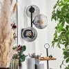 Koyoto globe light, wall light clear, Smoke-coloured, 3-light sources