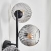 Koyoto globe light, wall light clear, Smoke-coloured, 3-light sources