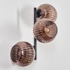 Koyoto globe light, wall light coppery, 3-light sources