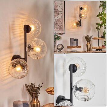 Ripoll globe light, wall light clear, 3-light sources