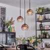 Koyoto hanging light, globe light, Cluster pendant lamp 30 cm clear, coppery, 3-light sources