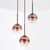 Koyoto hanging light, globe light, Cluster pendant lamp 30 cm clear, coppery, 3-light sources