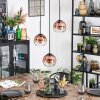 Koyoto hanging light, globe light, Cluster pendant lamp 30 cm clear, coppery, 3-light sources