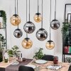 Gastor hanging light, globe light, pendant light Amber, Smoke-coloured, 8-light sources