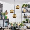 Koyoto hanging light, globe light, Cluster pendant lamp gold, 3-light sources