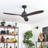 Mosstena Ceiling fan light Dark wood, black, Remote control