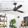 Mosstena Ceiling fan light Dark wood, black, Remote control