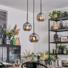 Ripoll hanging light, globe light, Cluster pendant lamp Smoke-coloured, 3-light sources
