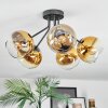 Koyoto ceiling light, globe light 52 cm gold, clear, 5-light sources