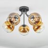 Koyoto ceiling light, globe light 52 cm gold, clear, 5-light sources