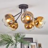 Koyoto ceiling light, globe light 52 cm gold, clear, 5-light sources