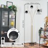 Bassagoda floor lamp brass, black, 3-light sources