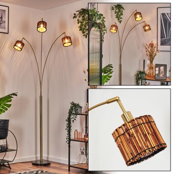Cando floor lamp brass, black, 3-light sources