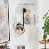 Ripoll globe light, wall light Amber, clear, Smoke-coloured, 3-light sources