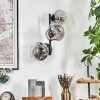 Ripoll globe light, wall light clear, Smoke-coloured, 3-light sources