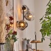 Ripoll globe light, wall light clear, Smoke-coloured, 3-light sources