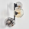 Ripoll globe light, wall light Amber, clear, Smoke-coloured, 3-light sources